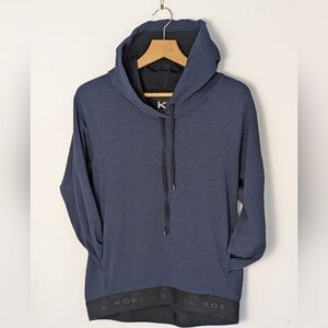 Koral By Ilana Kugel Women's Textured Performance Hoodie Dark Blue Size S EUC